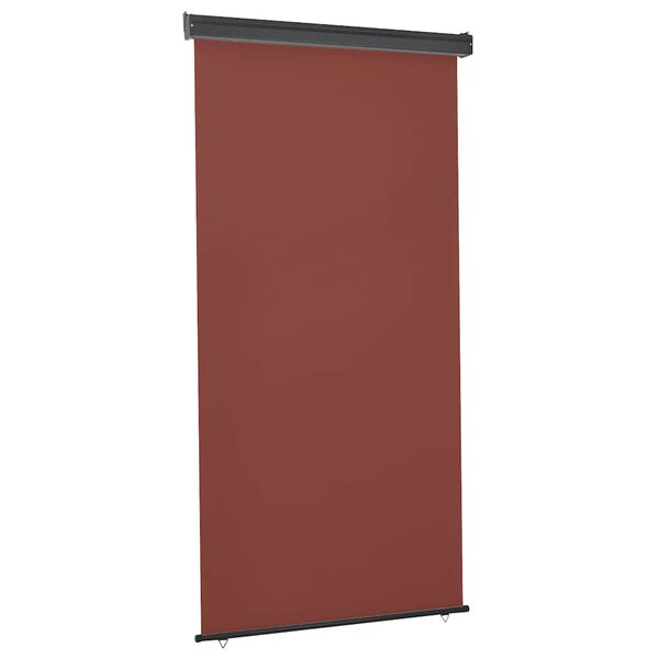 vidaXL Balcony Side Awning Brown Polyester, Aluminum, Steel 49.2 x 98.4 in