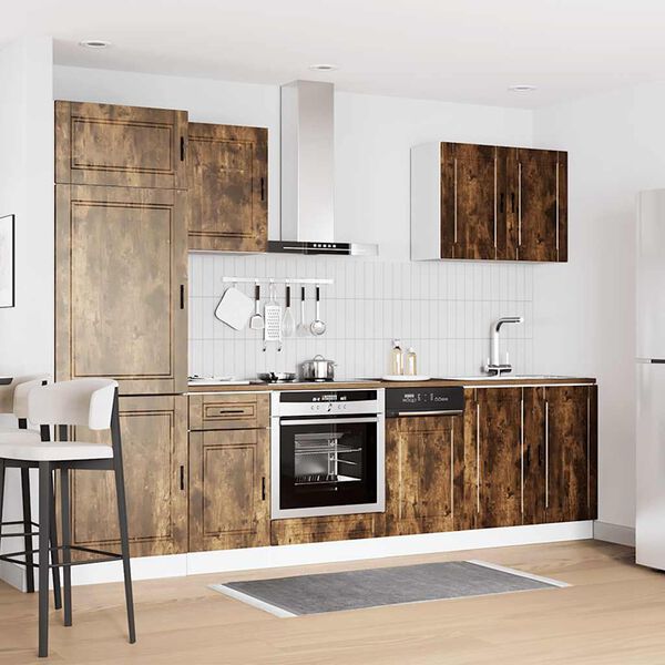 vidaXL Kitchen Cabinet Set Smoked Oak Engineered Wood 7-Piece Set