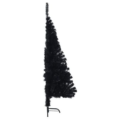 vidaXL Artificial Half Christmas Tree with Stand Black 5 ft PVC
