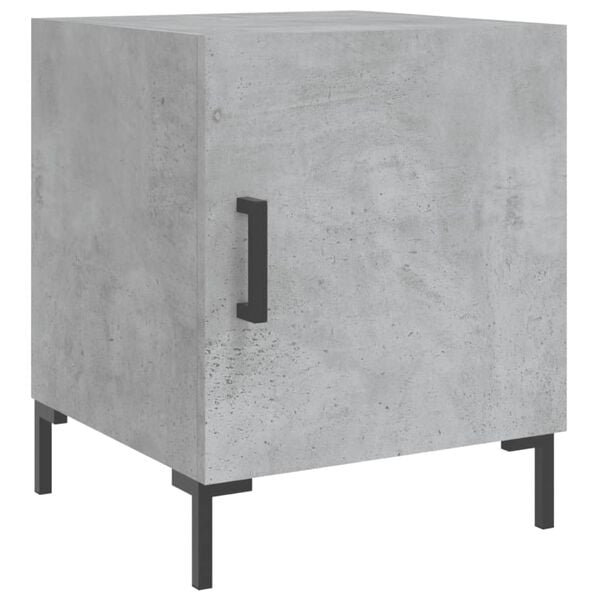 vidaXL Bedside Cabinet Concrete Grey Engineered Wood, Iron