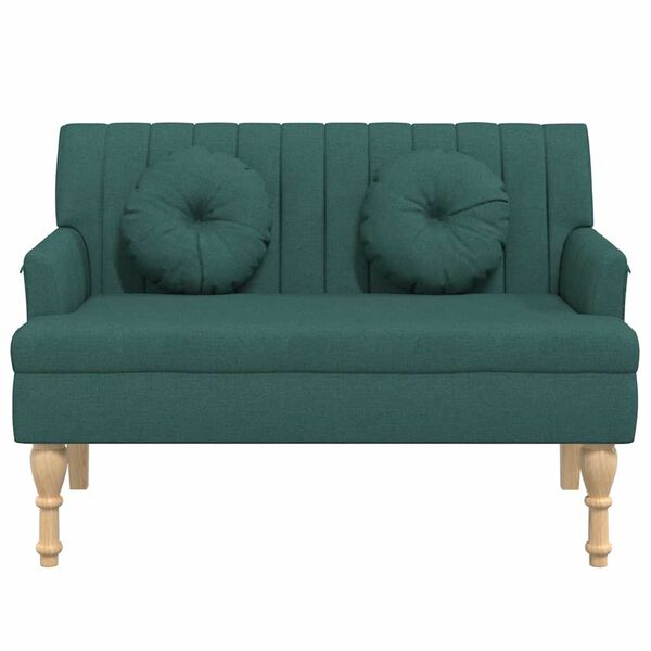 vidaXL Bench Dark Green Fabric (100% polyester) Medium Bench