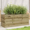 vidaXL Garden Planter Treated Pinewood 43.3 in x 15.7 in x 17.9 in Rustic