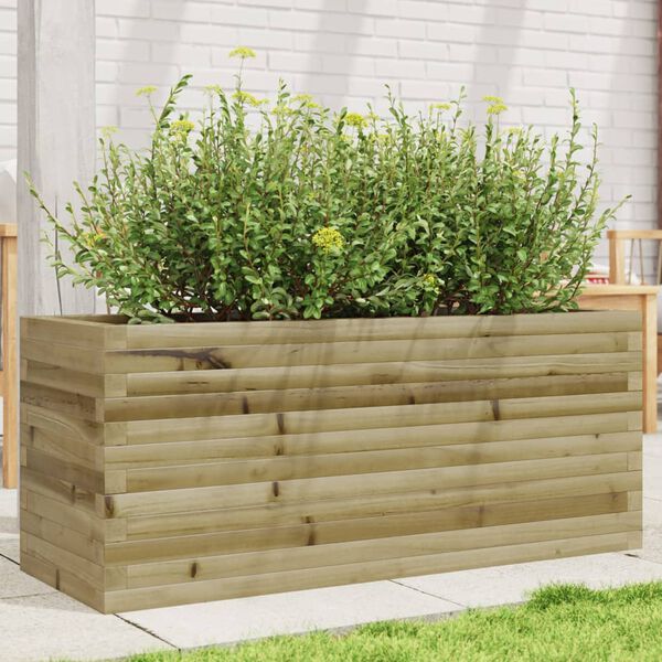 vidaXL Garden Planter Treated Pinewood 43.3 in x 15.7 in x 17.9 in Rustic