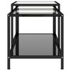 vidaXL Tea Table Set of 2 Black Tempered glass, powder-coated steel