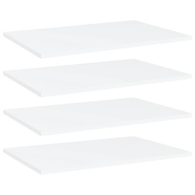 vidaXL Bookshelf Boards 4 pcs White 23.6"x15.7"x0.6" Engineered Wood