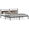 vidaXL Bed Frame Smoked oak Engineered wood and steel Full Bed Frame