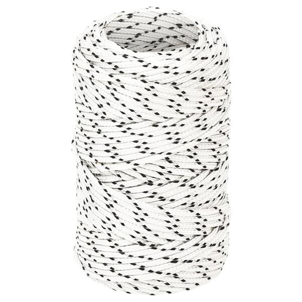 vidaXL Braided Boat Rope White 0.08 "x82.0 ' Polyester