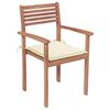vidaXL Garden Chair Set of 4 Teak Teak wood Standard Stackable