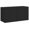 vidaXL TV Wall Unit Black Engineered wood