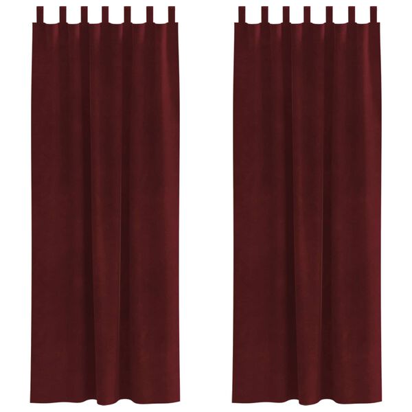 vidaXL Blackout Curtains 2 pcs Wine Red 55.12 x 96.46 in Velvet
