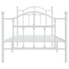 vidaXL Bed Frame White Steel Single Bed Frame Rectangular
