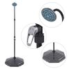 vidaXL Solar Shower Black Aluminum Standard Height-Adjustable