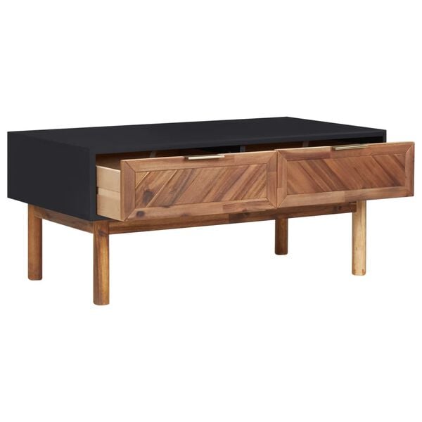 vidaXL Coffee Table Matt Black and Dark Brown