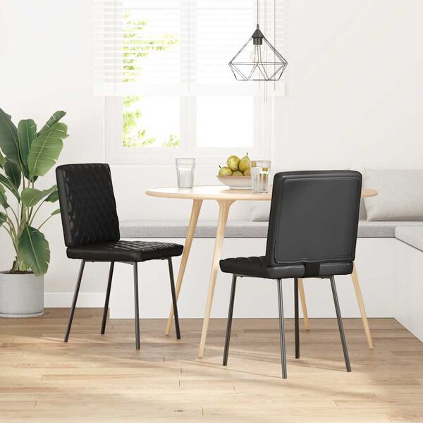 vidaXL Dining Chair Set of 2 Black