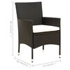 vidaXL 9 Piece Patio Dining Set with Cushions Poly Rattan Black