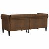 vidaXL Chesterfield Sofa Brown Fabric (100% polyester), plywood, solid wood