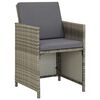 vidaXL Outdoor Dining Set Grey rattan and dark grey cushions