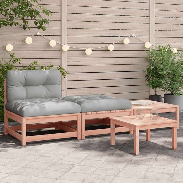 vidaXL Patio Sofa Armless with Cushions and Footstools