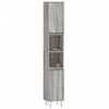 vidaXL Bathroom Cabinet Gray Sonoma Engineered Wood, Iron Tall