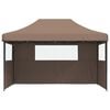 vidaXL Party Tent Brown Oxford Fabric with PVC Coating Standard Foldable