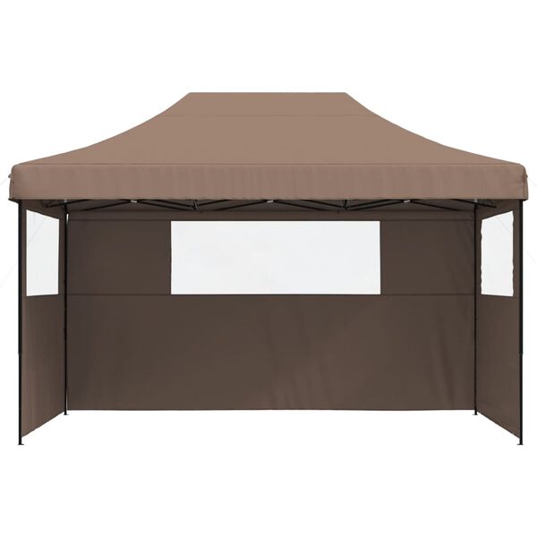 vidaXL Party Tent Brown Oxford Fabric with PVC Coating Standard Foldable