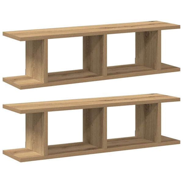 vidaXL Wall Shelf Set of 2 Artisan Oak Engineered wood