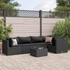 vidaXL Patio Lounge Set Black PE Rattan Medium Adjustable Armrests