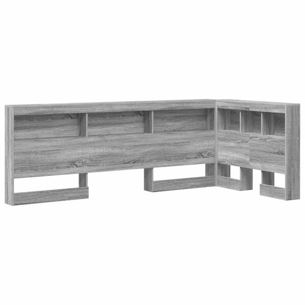 vidaXL Storage Headboard Grey Sonoma 31.50 in Engineered Wood