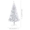 vidaXL Artificial Pre-lit Christmas Tree with Ball Set Silver 47.2" PET