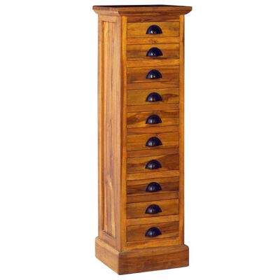 vidaXL 10-Drawer Cabinet 13.8"x11.8"x47.2" Solid Teak Wood