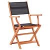 vidaXL Garden Chair Set of 2 Black and natural