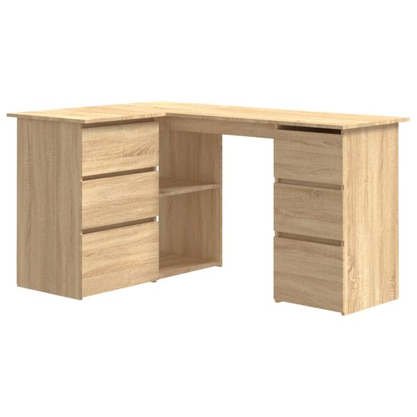 vidaXL Corner Desk Sonoma Oak Engineered Wood Large Corner Desk