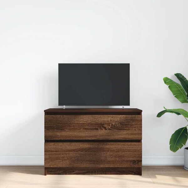 vidaXL TV Cabinet Brown Oak Engineered Wood 31.5 x 13.8 x 21.3 in