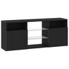 vidaXL TV Cabinet with LED Lights Black Oak 47.2x11.8x19.7" Engineered Wood