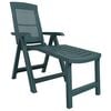 vidaXL Sun Lounger Green Plastic Standard Foldable Sun Lounger