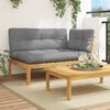 vidaXL Pallet Corner Sofa Acacia wood, Grey cushions