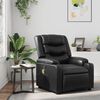 vidaXL Massage Recliner Chair Black Faux leather, wood, metal Single