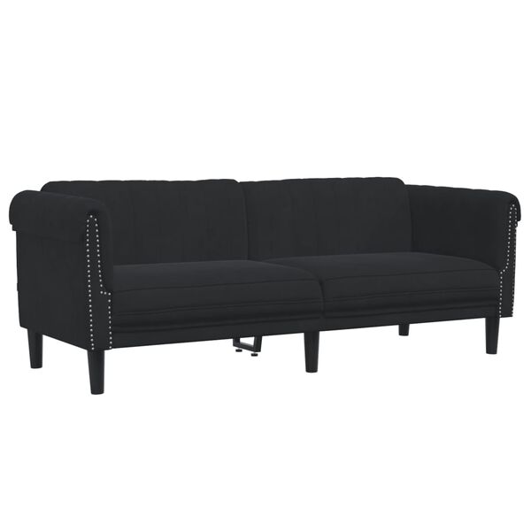 vidaXL Sofa Set Black Velvet, plywood, solid wood Large Durable