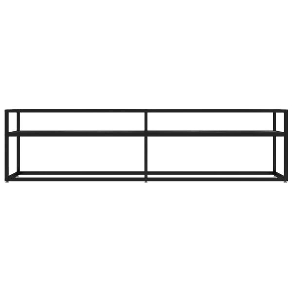 vidaXL TV Cabinet Black Tempered Glass 63.0 x 15.9 x 15.9 in TV Cabinet