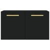 vidaXL Wall Cabinet Black Engineered Wood Medium Modern Wall Cabinet