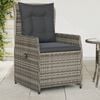 vidaXL Reclining Garden Chair Grey PE rattan, powder-coated steel Single