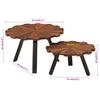 vidaXL Coffee Table Set of 2 Brown Solid reclaimed wood and iron Medium