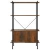 vidaXL Shelving Unit With Cabinet Dark brown and black