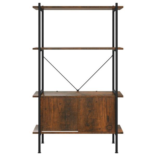 vidaXL Shelving Unit With Cabinet Dark brown and black
