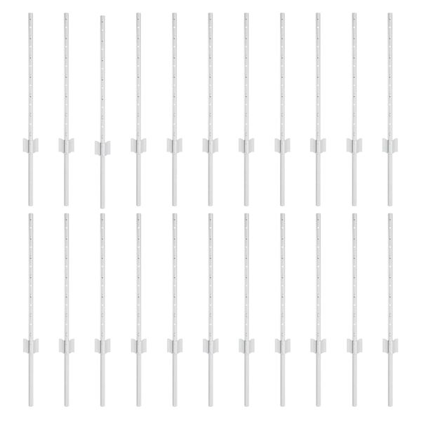 vidaXL Fence Posts Height Adjustable Manual 22 pcs Silver 39.4" Steel