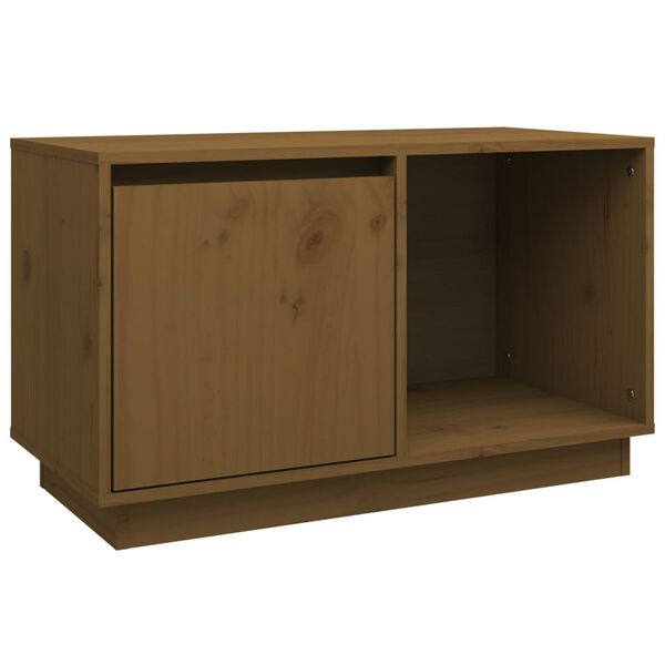 vidaXL TV Cabinet Honey Brown Solid Pine Wood Medium TV Cabinet