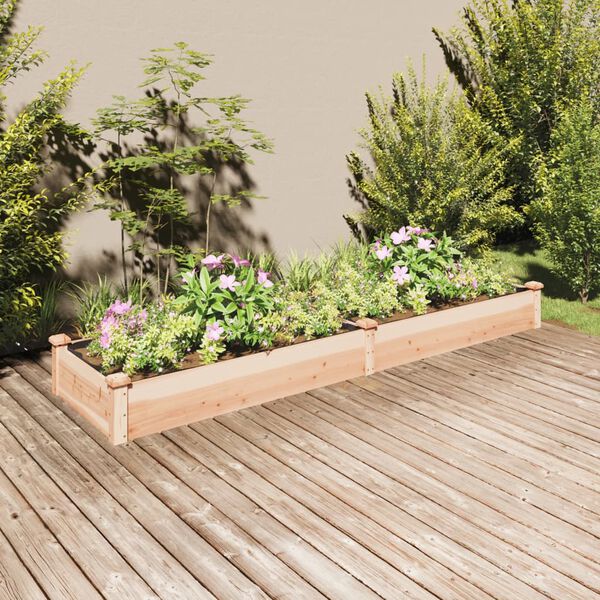 vidaXL Garden Raised Bed Light brown Solid fir wood, Non-woven fabric