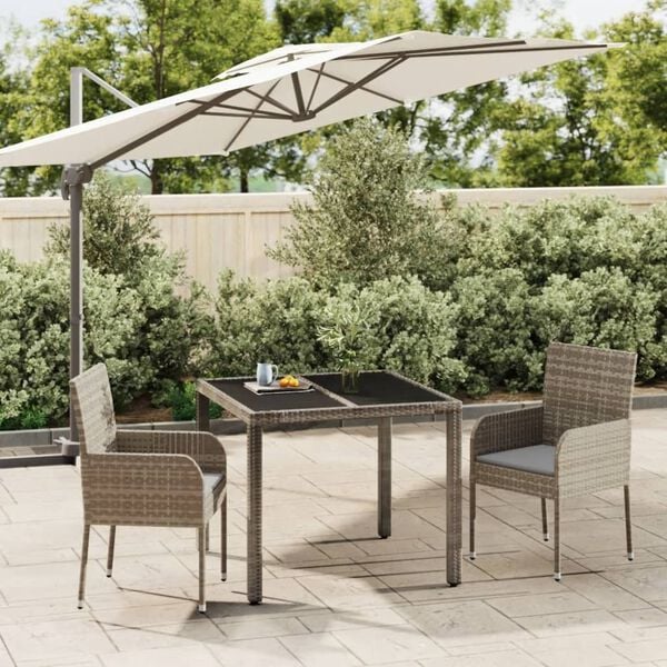vidaXL Garden Dining Set Grey