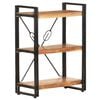 vidaXL Bookcase Natural Wood Solid Acacia Wood, Powder-Coated Steel Medium