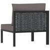 vidaXL Corner Sofa Anthracite Poly rattan, aluminum, polyester Durable